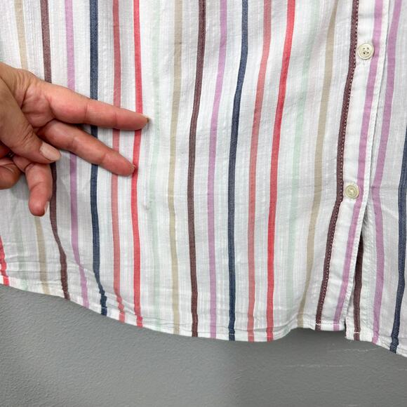 GAP Drapey Relaxed Shirt Size XL Striped Coastal Beach Rainbow Summercore Retro - Picture 6 of 11
